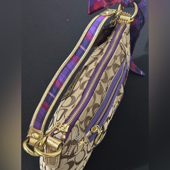 Coach Poppy Tartan Plaid Signature Glam Bag - Picture 8 of 10